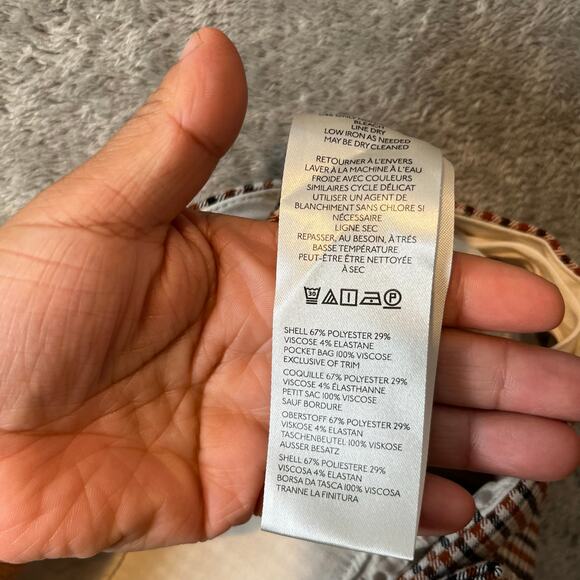 Maeve By Anthropologie Relaxed Kick Flare Cropped Pants Women US 6 Plaid - Picture 6 of 7